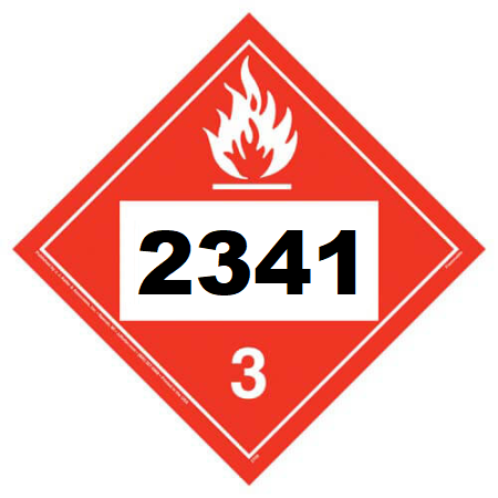 UN 2341 Hazmat Placard, Class 3, Tagboard