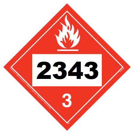 UN 2343 Hazmat Placard, Class 3, Tagboard