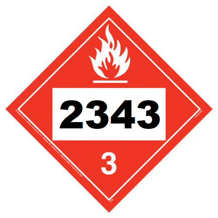 UN 2343 Hazmat Placard, Class 3, Vinyl