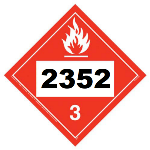 UN 2352 Hazmat Placard, Class 3, Vinyl