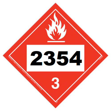 UN 2354 Hazmat Placard, Class 3, Vinyl