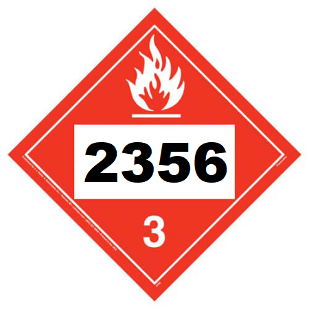 UN 2356 Hazmat Placard, Class 3, Vinyl