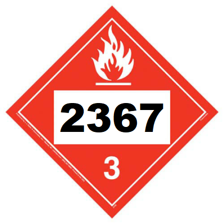 Un 2367 Hazmat Placard, Class 3, Tagboard