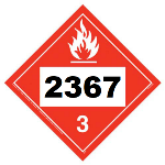 Un 2367 Hazmat Placard, Class 3, Vinyl