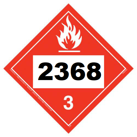 UN 2368 Hazmat Placard, Class 3, Vinyl