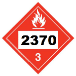 UN 2370 Hazmat Placard, Class 3, Tagboard