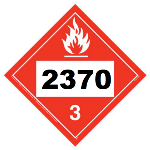 UN 2370 Hazmat Placard, Class 3, Vinyl