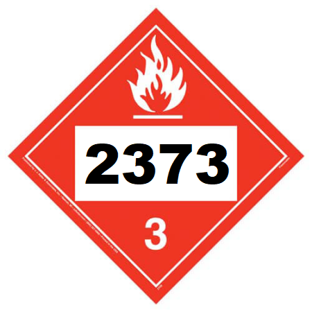 UN 2373 Hazmat Placard, Class 3, Vinyl