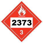 UN 2373 Hazmat Placard, Class 3, Tagboard