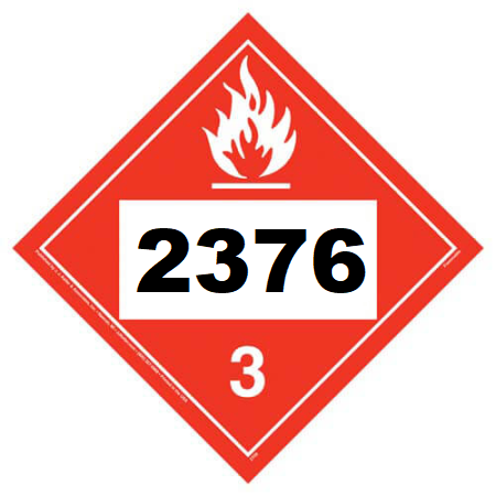 UN 2376 Hazmat Placard, Class 3, Tagboard