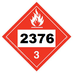 UN 2376 Hazmat Placard, Class 3, Vinyl