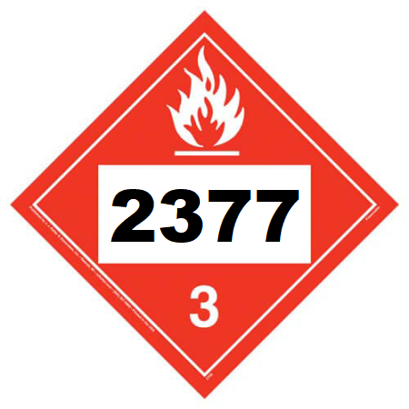 UN 2377 Hazmat Placard, Class 3, tagboard