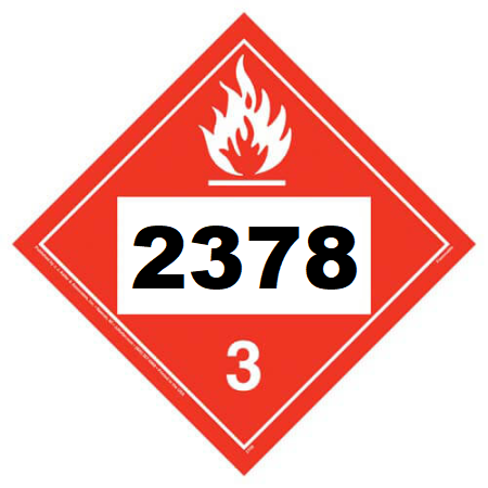 UN 2378 Hazmat Placard, Class 3, Vinyl