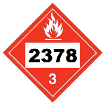 UN 2378 Hazmat Placard, Class 3, Vinyl