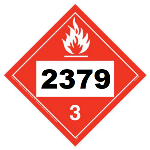 UN 2379 Hazmat Placard, Class 3, Tagboard