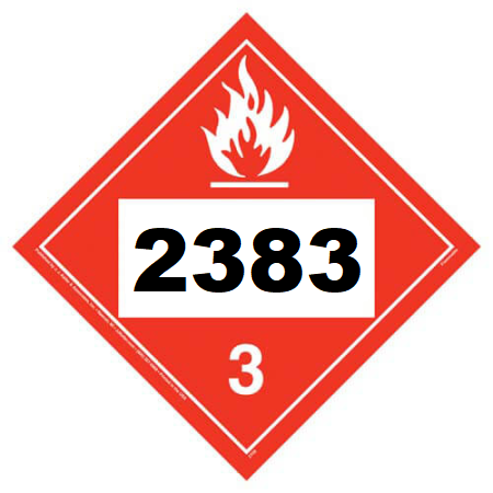 UN 2383 Hazmat Placard, Class 3, Tagboard