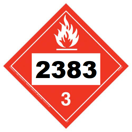 UN 2383 Hazmat Placard, Class 3, Vinyl