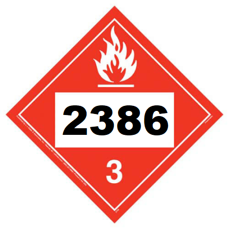 Un 2386 Hazmat Placard, Class 3, Vinyl