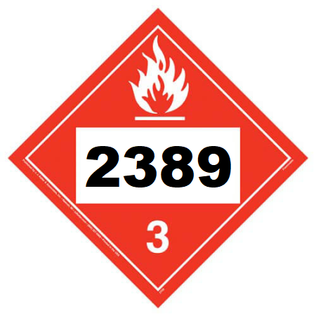 UN 2389 Hazmat Placard, Class 3, Tagboard