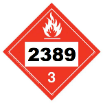 UN 2389 Hazmat Placard, Class 3, Vinyl