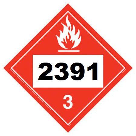 UN 2391 Hazmat Placard, Class 3, Tagboard