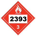 UN 2393 Hazmat Placard, Class 3, Tagboard