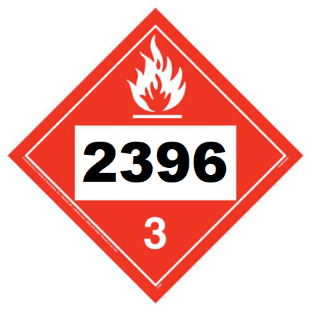 UN 2396 Hazmat Placard, Class 3, Vinyl