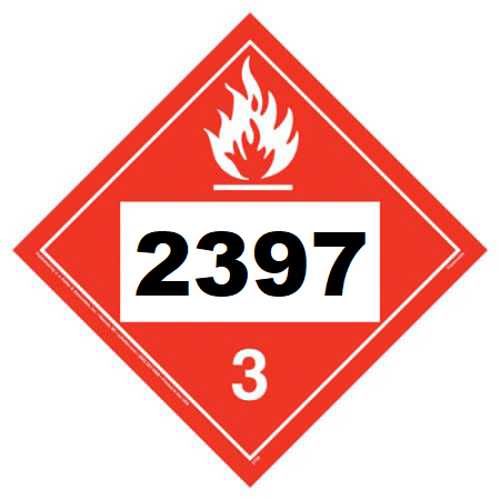 UN 2397 Hazmat Placard, Class 3, Tagboard