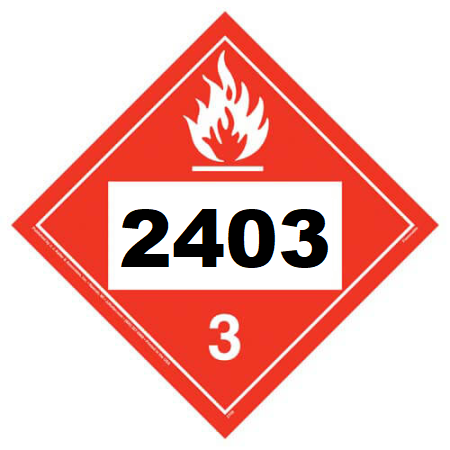 UN 2403 Hazmat Placard, Class 3, Vinyl