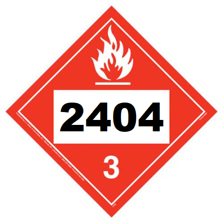 UN 2404 Hazmat Placard, Class 3, Vinyl