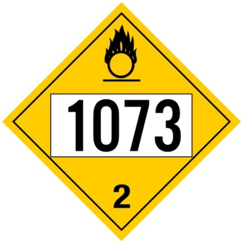 UN 1073 Oxygen Placard Vinyl
