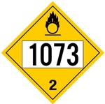 UN 1073 Oxygen Placard Vinyl