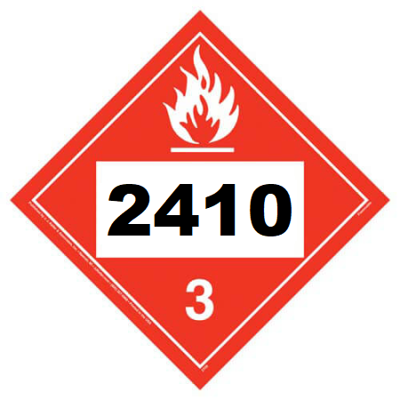 Un 2410 Hazmat Placard, Class 3, Tagboard