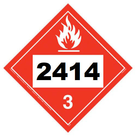 UN 2414 Hazmat Placard, Class 3, Tagboard