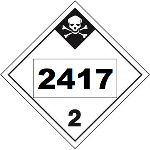 UN 2417 Hazmat Placard, Class 2.3, Tagboard