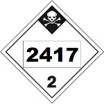 UN 2417 Hazmat Placard, Class 2.3, Vinyl