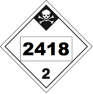 UN 2418 Hazmat Placard, Class 2.3, Vinyl