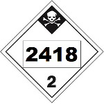 UN 2418 Hazmat Placard, Class 2.3, Tagboard