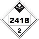 UN 2418 Hazmat Placard, Class 2.3, Vinyl