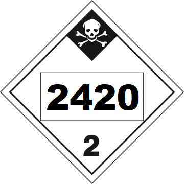 UN 2420 Hazmat Placard, Class 2.3, tagboard