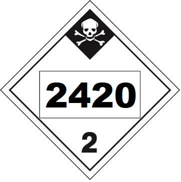 UN 2420 Hazmat Placard, Class 2.3, Vinyl