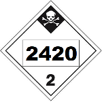 UN 2420 Hazmat Placard, Class 2.3, tagboard