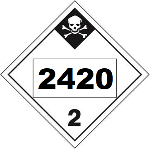 UN 2420 Hazmat Placard, Class 2.3, Vinyl