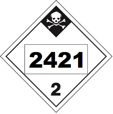 UN 2421 Hazmat Placard, Class 2.3, Tagboard