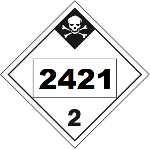 UN 2421 Hazmat Placard, Class 2.3, Tagboard