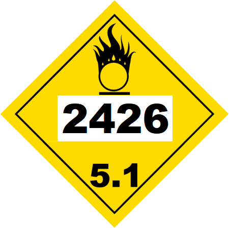 UN 2426 Hazmat Placard, Class 5.1, Vinyl