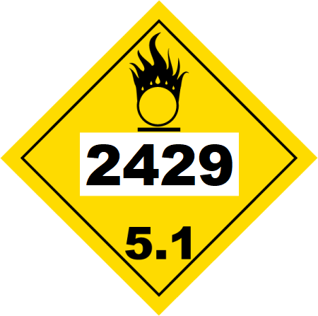 UN 2429 Hazmat Placard, Class 5.1, Tagboard