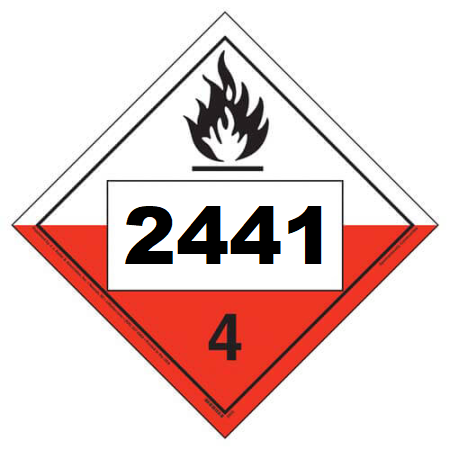 UN 2441 Hazmat Placard, Class 4.2, Vinyl