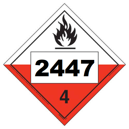 UN 2447 Hazmat Placard, Class 4.2, Vinyl