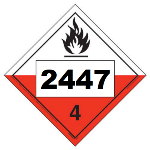 UN 2447 Hazmat Placard, Class 4.2, Vinyl